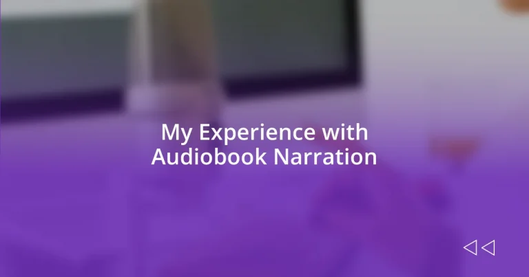 My Experience with Audiobook Narration