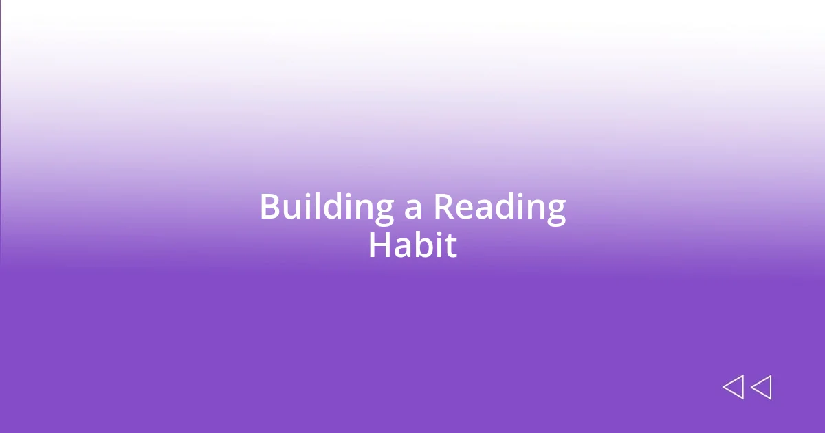 Building a Reading Habit