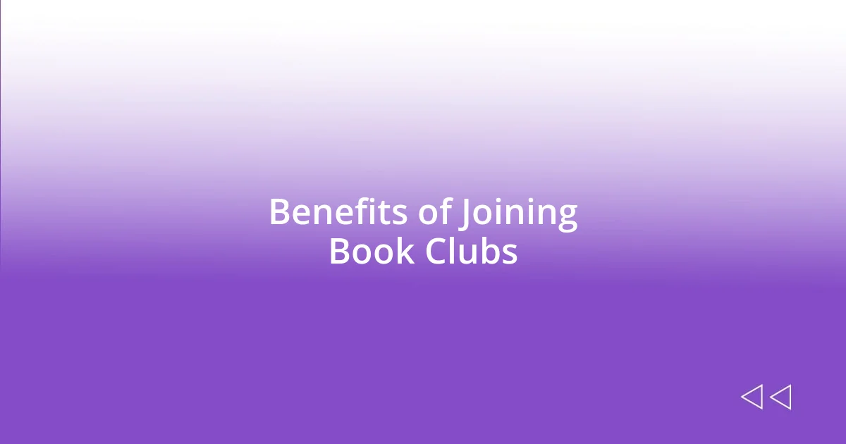 Benefits of Joining Book Clubs